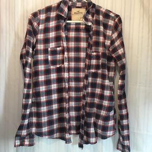 Hollister Blue and Red Flannel